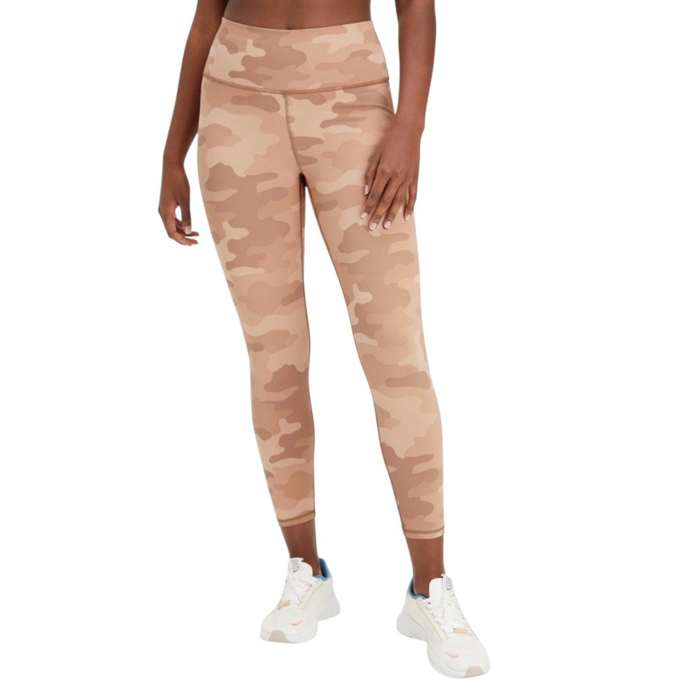 Fabletics Define PowerHold High Waisted 7/8 Legging Tan Camo Size L #378